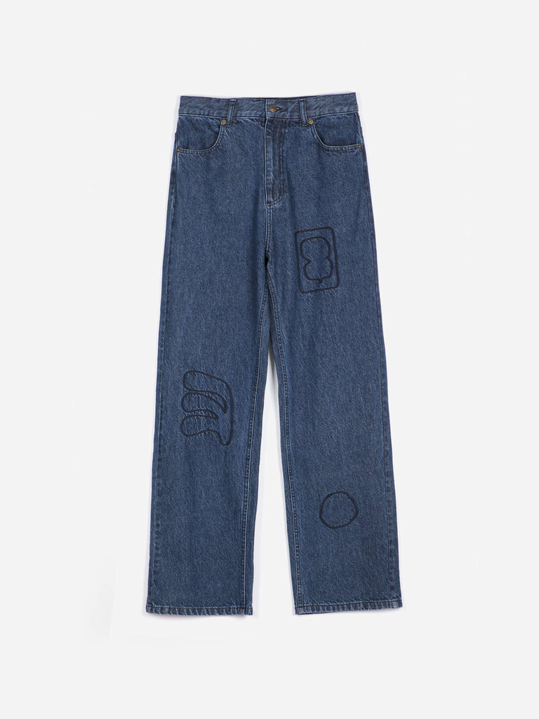 Bobo choses – Embroidery washed mid-waist jeans (XS - 34)
